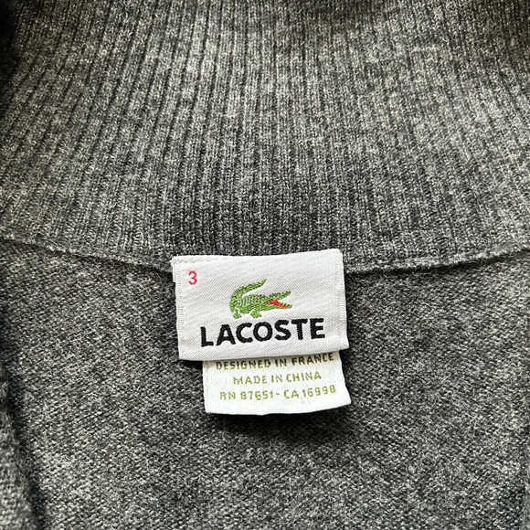 Men’s Vintage Lacoste Wool Full Zip Cardigan Size Small (3) - Picture 4 of 5